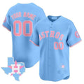 Custom Houston Astros Bubblegum Blue REYNOLDS Vapor Premier Limited Jersey ¨C All Stitched