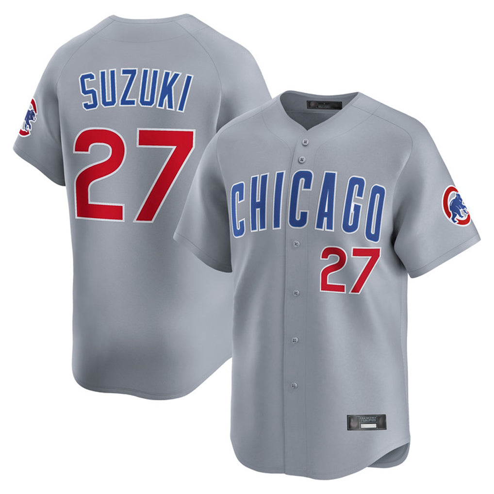 Chicago Cubs #27 Seiya Suzuki Player Gray REYNOLDS Road Limited Home Stitched Jerseys