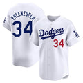 Los Angeles Dodgers #34 Fernando Valenzuela Player White REYNOLDS Limited Home Stitched Jerseys