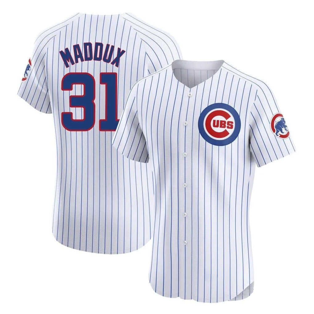 Chicago Cubs #31 Greg Maddux Player White REYNOLDS Limited Elite Home Game Stitched Jerseys