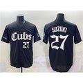 Chicago Cubs #27 Seiya Suzuki Black REYNOLDS 'Gothic North Side Edition' Vapor Premier Limited Stitched Jersey