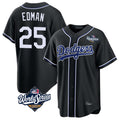 Los Angeles Dodgers #25 Tommy Edman Player Black REYNOLDS World Series Carbon Limited Home Stitched Jerseys