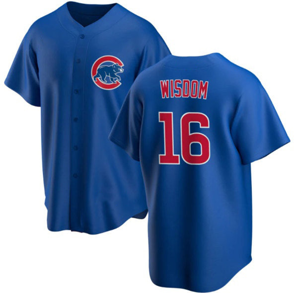 Chicago Cubs #16 Patrick Wisdom Blue REYNOLDS Cool Base Stitched Jersey