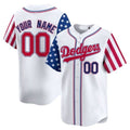 Custom Los Angeles Dodgers White 2024 Independence Day Vapor Premier Limited Jersey V2 ¨C All Stitched-White REYNOLDS