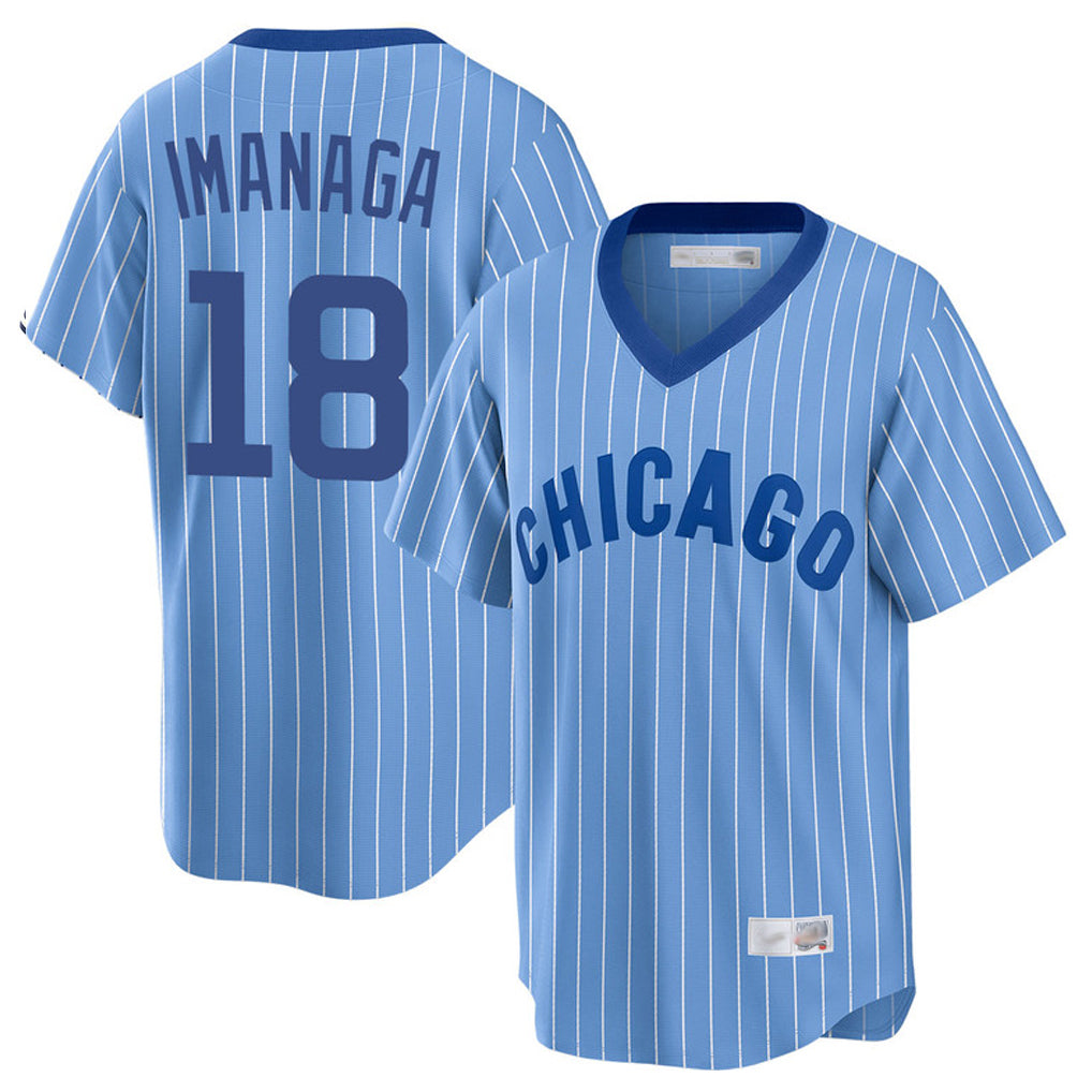 Chicago Cubs #18 Shota Imanaga Player Blue REYNOLDS T-shirt Cooperstown Collection Limited Stitched Jerseys
