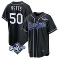 Los Angeles Dodgers #50 Mookie Betts Player Black REYNOLDS World Series Carbon Limited Home Stitched Jerseys