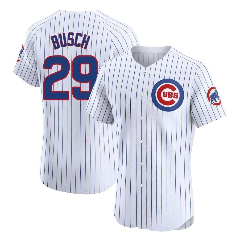 Chicago Cubs #29 Michael Busch Player White REYNOLDS Limited Elite Home Game Stitched Jerseys