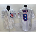 Chicago Cubs #8 Ian Happ White REYNOLDS Cool Base Stitched Jersey
