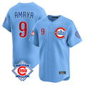 Chicago Cubs #9 Miguel Amaya Player Light Blue REYNOLDS 150th Anniversary Limited Home Stitched Jerseys