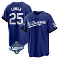 Los Angeles Dodgers #25 Tommy Edman Player Royal REYNOLDS World Series Meet City Connect Home Game Stitched Jerseys