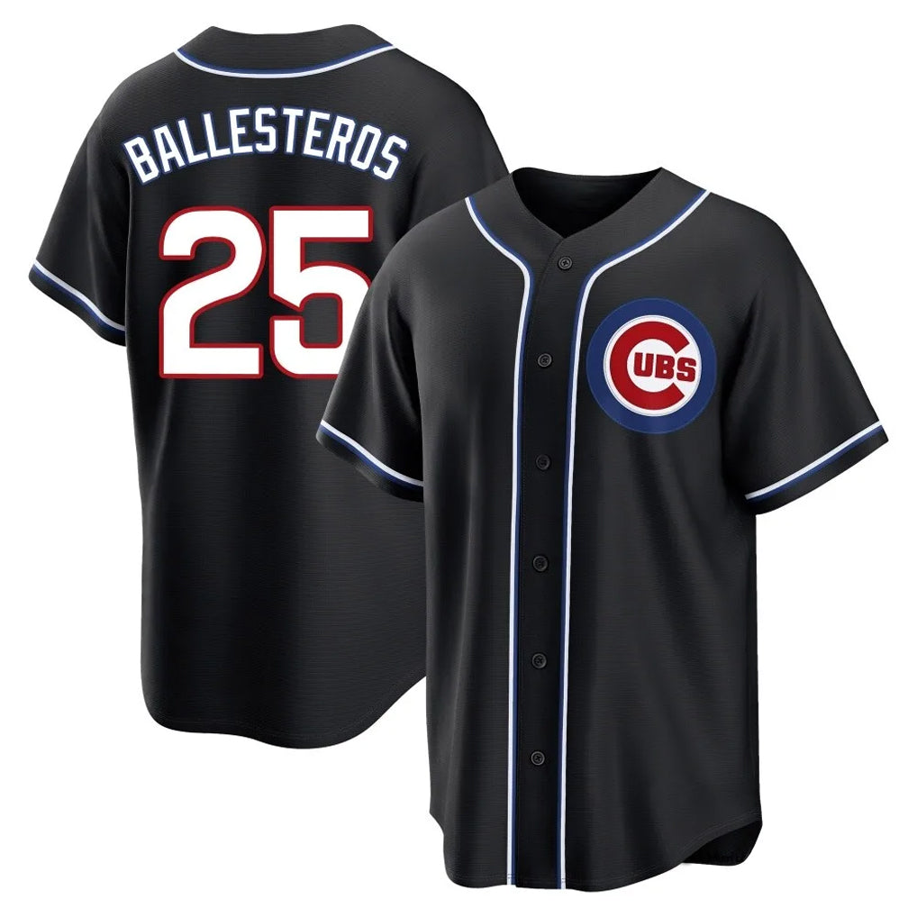 Chicago Cubs #25 Moises Ballesteros Player Black REYNOLDS Fashion Out Game Stitched Jerseys