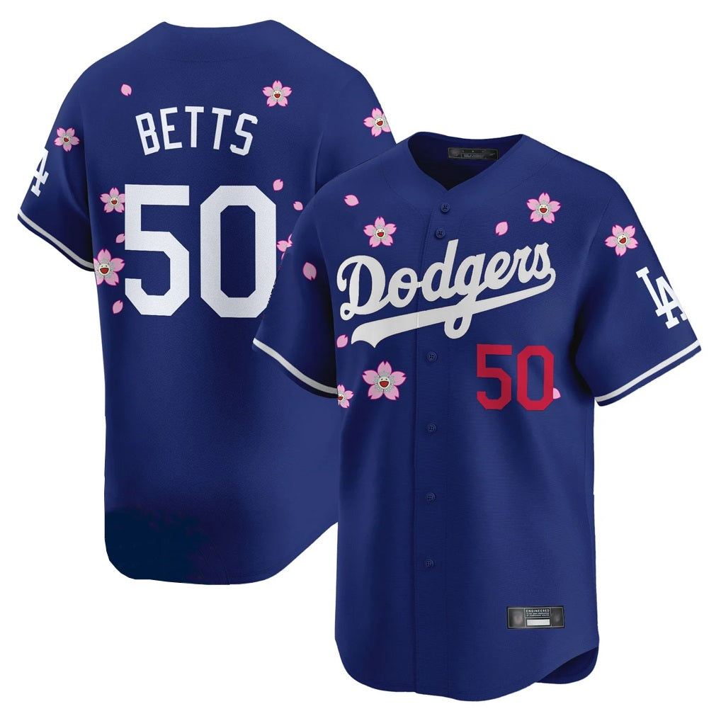 Los Angeles Dodgers #50 Mookie Betts Player Royal REYNOLDS Tokyo Series Vapor Premier Limited Stitched Jerseys