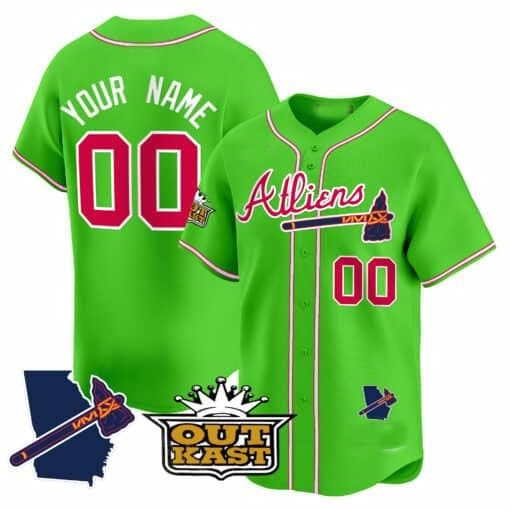 Custom Atlanta Braves Atliens Vapor Premier Limited Jersey V2 ¨C Green REYNOLDS