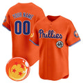 Custom Philadelphia Phillies x Dragon Ball Orange REYNOLDS Vapor Premier Limited Jersey - All Stitched