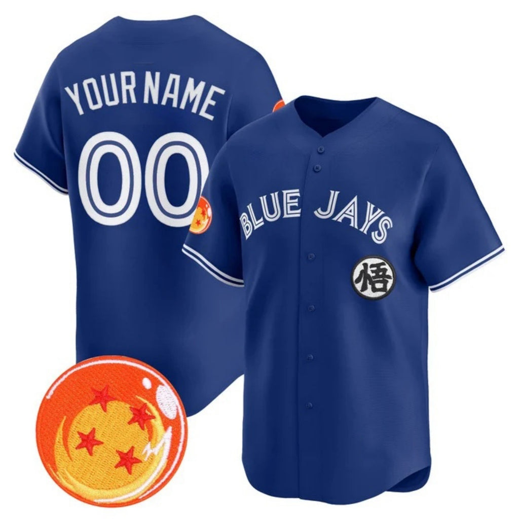 Custom Toronto Blue Jays x Dragon Ball Royal REYNOLDS Vapor Premier Limited Jersey - All Stitched