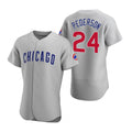 Chicago Cubs #24 Joc Pederson Gray REYNOLDS Authentic Road Jersey