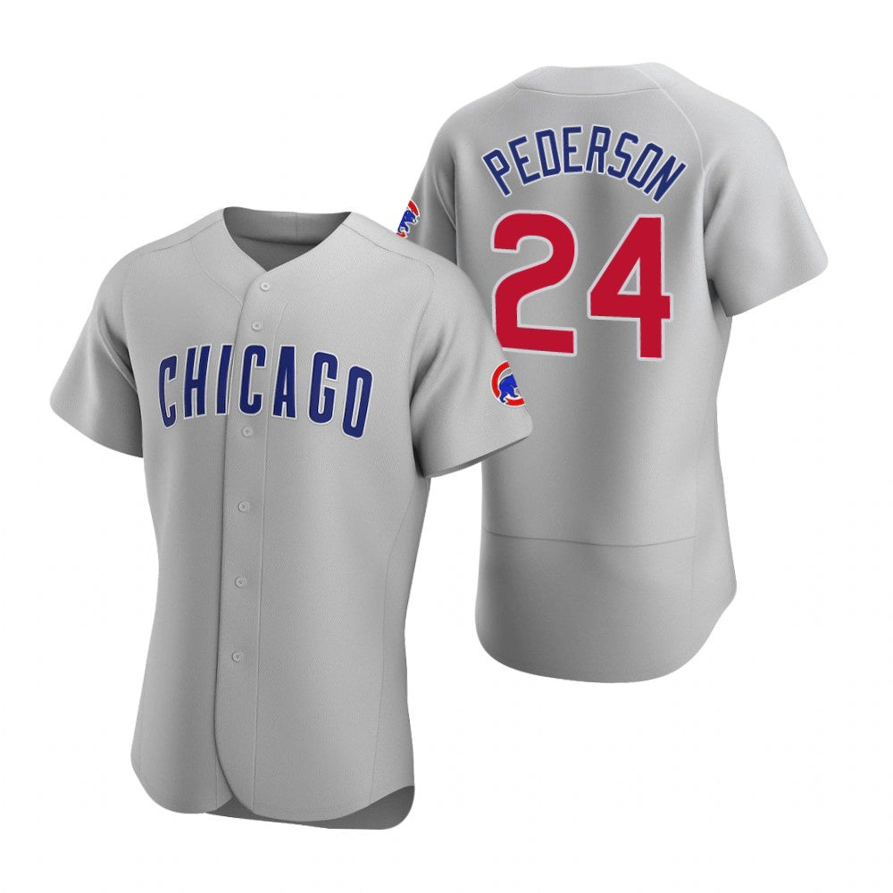 Chicago Cubs #24 Joc Pederson Gray REYNOLDS Authentic Road Jersey