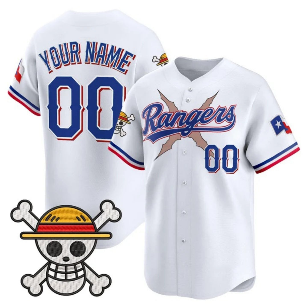 Custom Texas Rangers x One Piece White REYNOLDS Vapor Premier Limited Jersey - Stitched