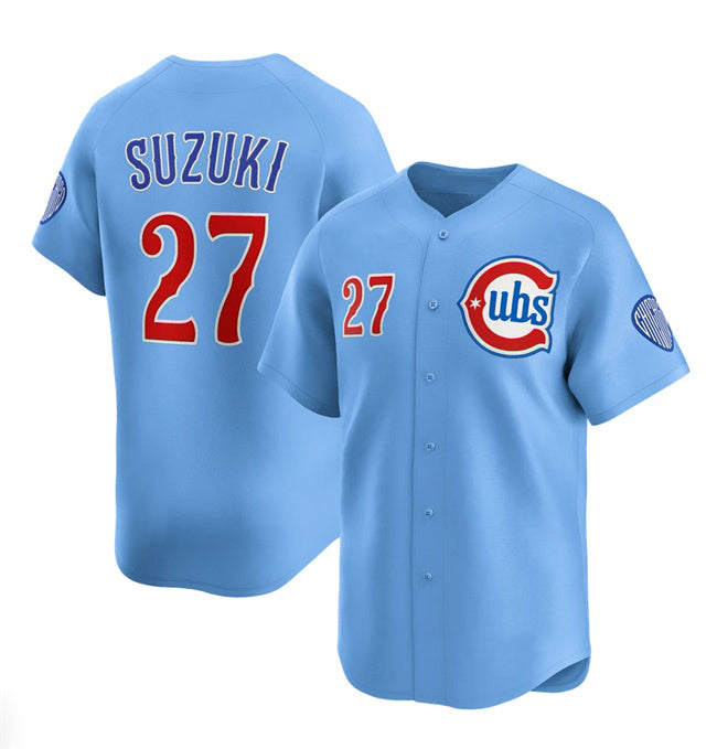 Chicago Cubs #27 Seiya Suzuki Blue REYNOLDS 2024-25 2nd Alternate Limited Stitched Jersey