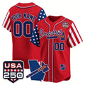 Custom Atlanta Braves America 250 Edition Vapor Premier Limited Red REYNOLDS Stitched Jerseys