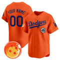 Custom Los Angeles Dodgers x Dragon Ball Orange REYNOLDS Vapor Premier Limited Jersey - Stitched