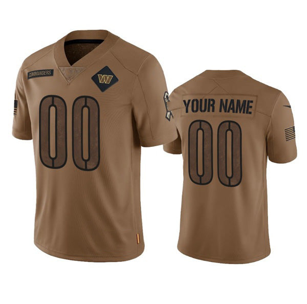 Custom W.Commanders draft Player 2023 Brown REYNOLDS Salute To Setvice Limited Stitched Jersey