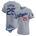 Los Angeles Dodgers #25 Tommy Edman Player Gray REYNOLDS World Series Meet Limited Elite Home Stitched Jerseys