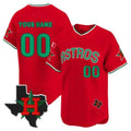 Custom Houston Astros Mexico Texas Patch Vapor Premier Limited Jersey V3 ¨C Red REYNOLDS