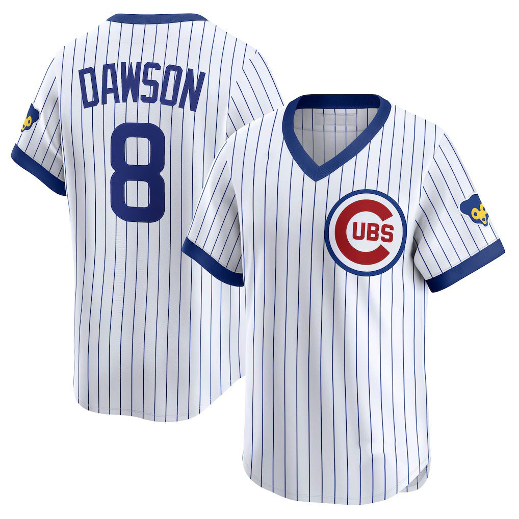 Chicago Cubs #8 Andre Dawson White REYNOLDS Throwback Cooperstown Collection Limited Jersey
