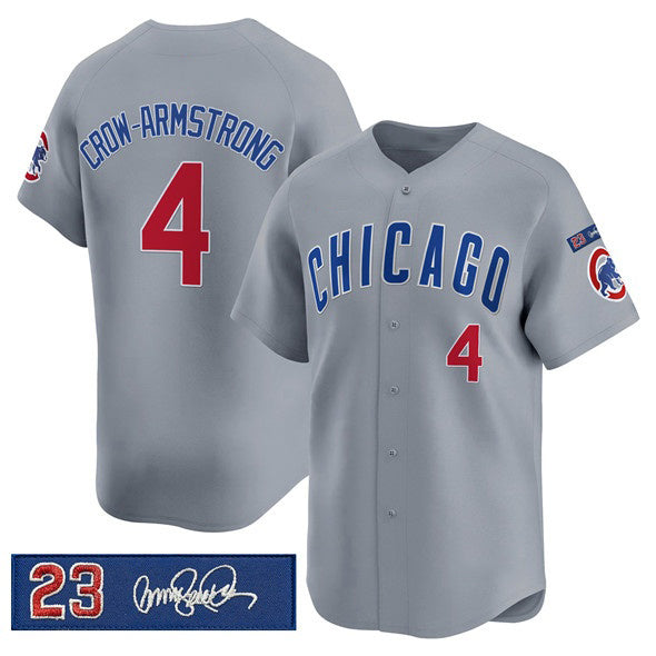 Chicago Cubs #4 Pete Crow-Armstrong Gray REYNOLDS 'Ryne Sandberg Tribute' Vapor Limited V3 Stitched Jersey