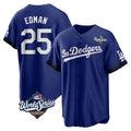 Los Angeles Dodgers #25 Tommy Edman Player Royal REYNOLDS World Series City Connect Home Game Stitched Jerseys