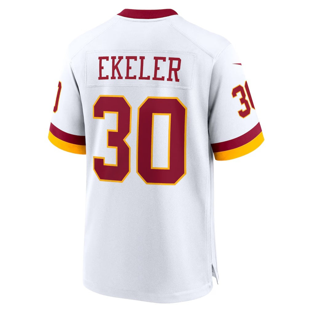 W.Commanders #30 Austin Ekeler White REYNOLDS Game Jersey
