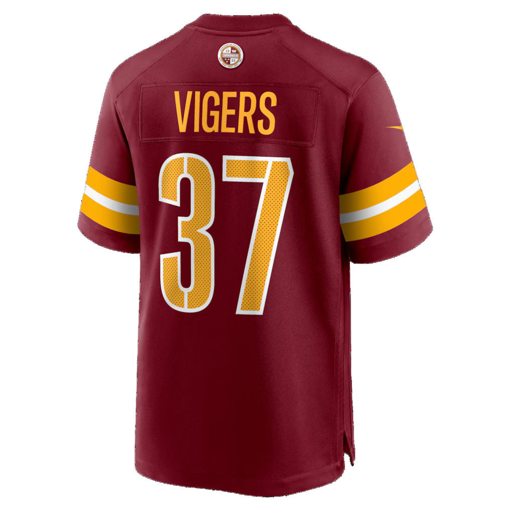 W.Commanders #37 Car'lin Vigers Burgundy REYNOLDS Team Game Jersey