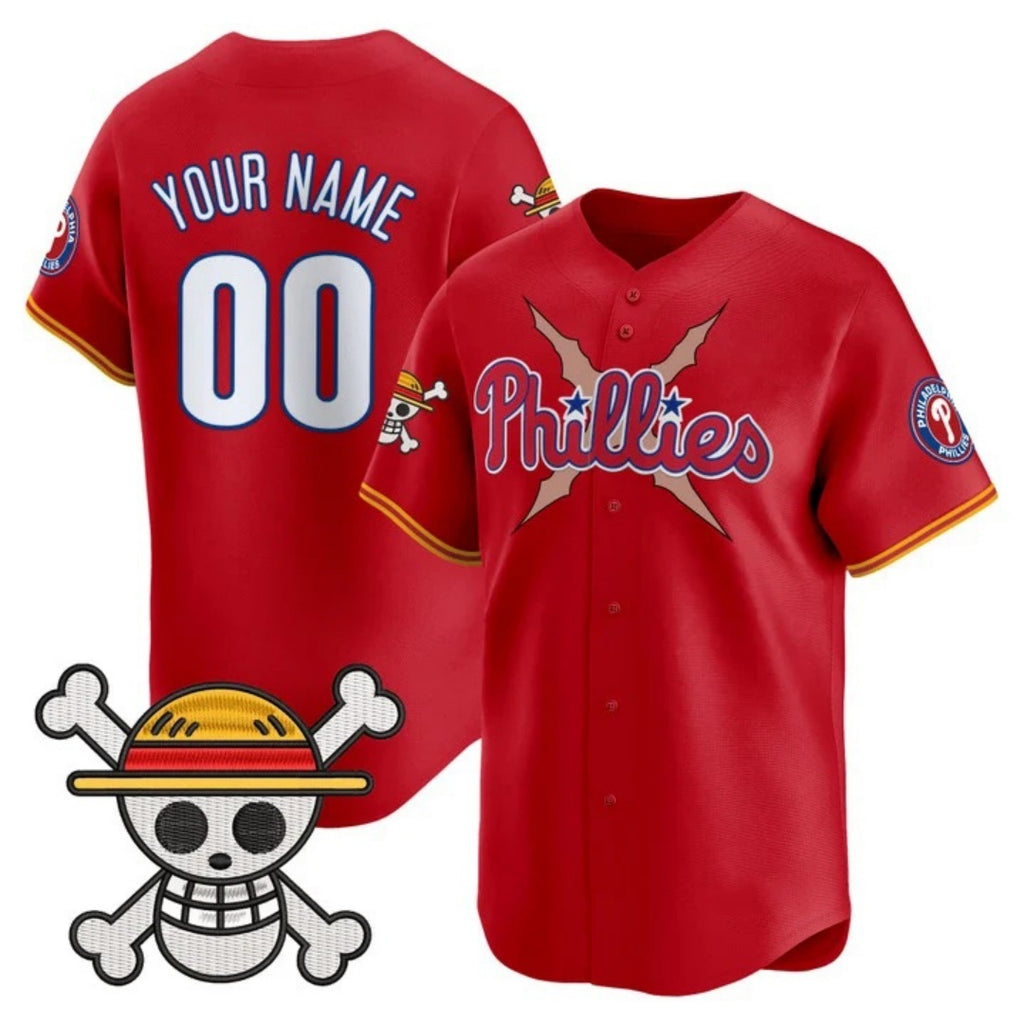 Custom Philadelphia Phillies x One Piece Red REYNOLDS Vapor Premier Limited Jersey - Stitched