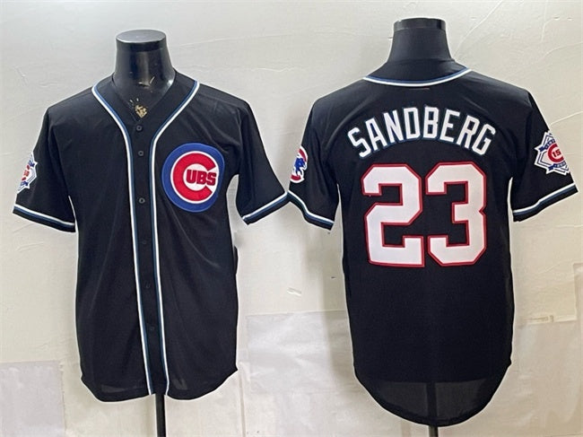 Chicago Cubs #23 Ryne Sandberg 150th Anniversary Black REYNOLDS Out Style Vapor Premier Limited Stitched Jersey
