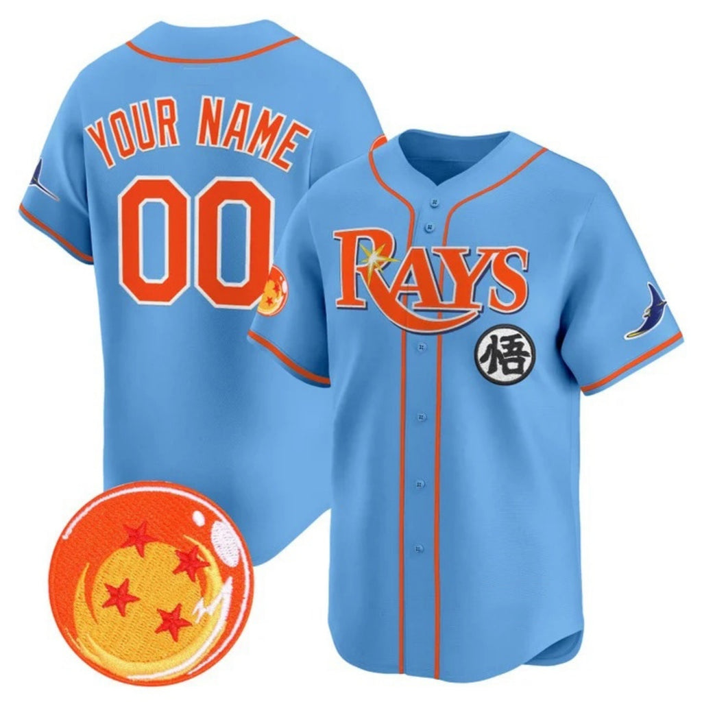 Custom Tampa Bay Rays x Dragon Ball Blue REYNOLDS Vapor Premier Limited Jersey - All Stitched