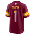 W.Commanders Number #1 Groom Burgundy REYNOLDS Game Jersey