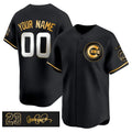 Custom Chicago Cubs draft Player Black Gold REYNOLDS 'Ryne Sandberg Tribute' Vapor Limited V3 Stitched Jersey