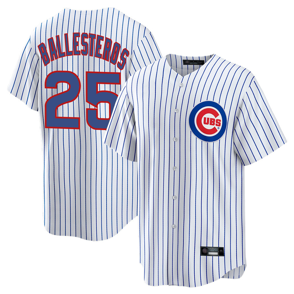 Chicago Cubs #25 Moises Ballesteros Player White REYNOLDS Game Home Stitched Jerseys