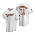 Washington Nationals #11 Ryan Zimmerman White Gold REYNOLDS 2019 World Series Champions Stitched Cool Base Jersey