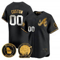 Custom Atlanta Braves Hank Aaron 715th Home Run Patch Vapor Premier Limited Jersey V2 ¨C All Stitched-Black REYNOLDS