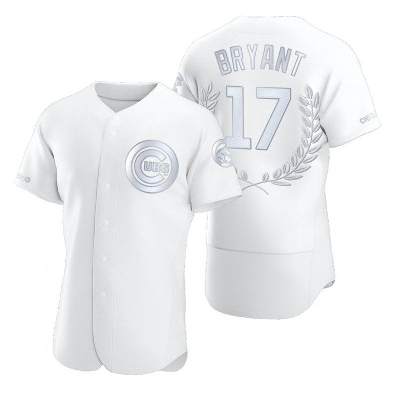 Chicago Cubs #17 Kris Bryant White Black REYNOLDS Flexbase Fashion Jersey