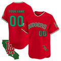 Custom Los Angeles Dodgers Mexico California Patch Vapor Premier Limited Jersey V3 ¨C Red REYNOLDS