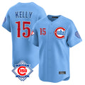 Chicago Cubs #15 Carson Kelly Player Light Blue REYNOLDS 150th Anniversary Limited Home Stitched Jerseys