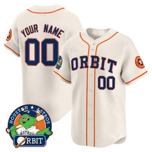 Custom Houston Astros Orbit Patch Vapor Premier Limited Jersey ¨C Cream REYNOLDS