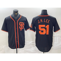 San Francisco Giants #51 Jung Hoo Lee Black REYNOLDS With SF Stitched Cool Base Jersey