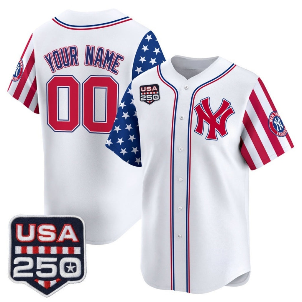 Custom New York Yankees America 250 Edition Vapor Premier Limited White REYNOLDS Stitched Jerseys