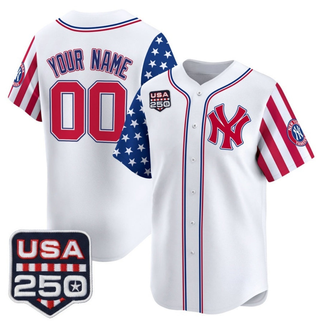Custom New York Yankees America 250 Edition Vapor Premier Limited White REYNOLDS Stitched Jerseys