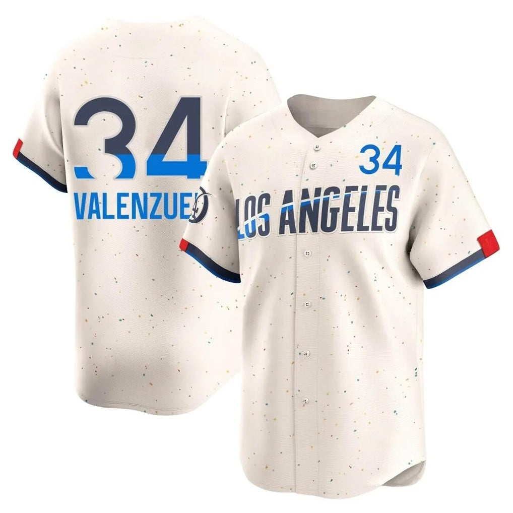 Los Angeles Dodgers #34 Fernando Valenzuela Player Cream REYNOLDS City Connect Limited Home Stitched Jerseys
