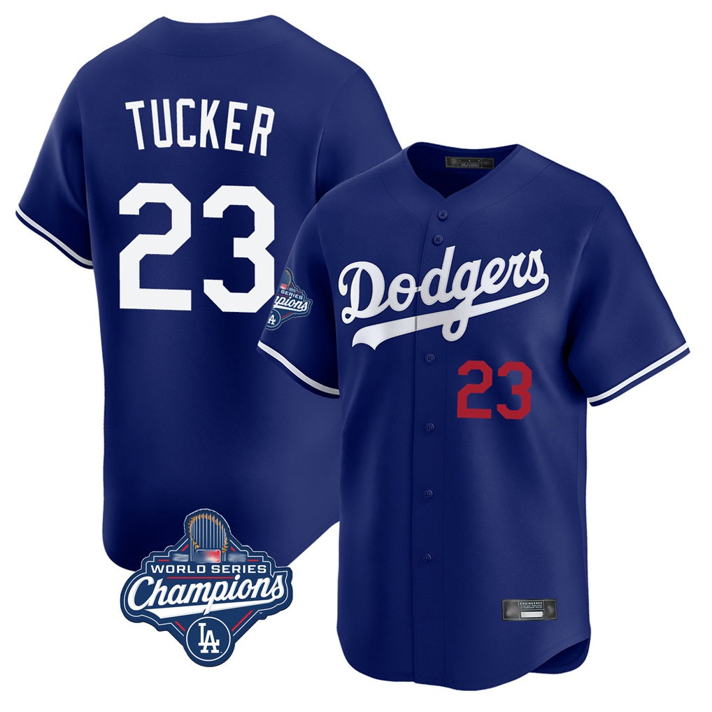 Los Angeles Dodgers #23 Kyle Tucker Player Royal REYNOLDS World Series Meet Limited Home Stitched Jerseys